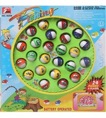 Fishing Game Toy Set with Rotating Board with Music On/Off Switch for Quiet Play Toddlers and Kids 24pcs Fish